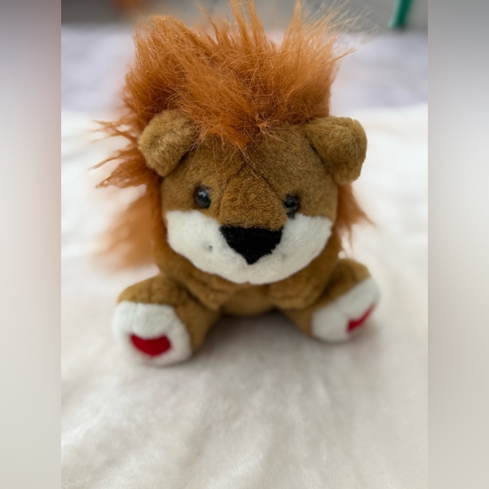 Plush Lion Toy - Brown and White
